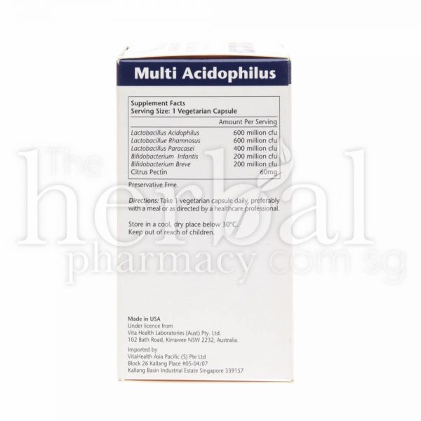 VITAHEALTH MULTI ACIDOPHILUS WITH PECTIN CAPSULES 30'S