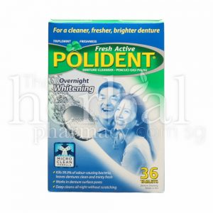 Polident Denture Cleanser Overnight whitening 36 Tablets