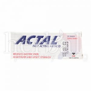 ACTAL FAST ACTING ANTACID 20 TABLETS