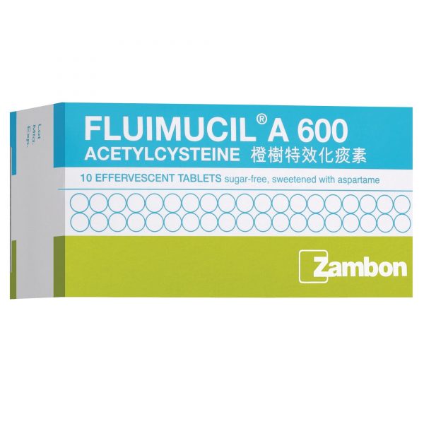Fluimucil A600 Acetylcyteine 10 tablets