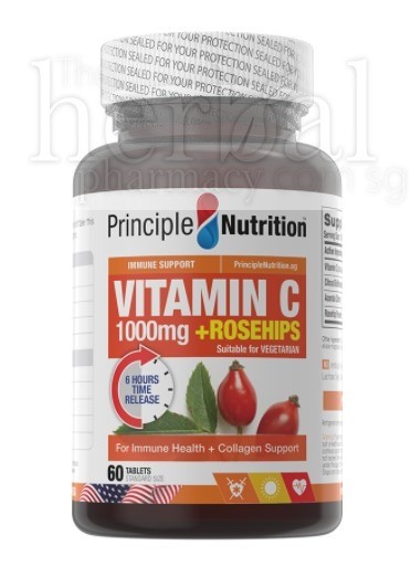 Principle Nutrition Vitamin C 1000mg + Rosehips – Time Release 60s